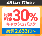 �������30%����å���Хå������ڡ��� 2026ǯ4��14��(��)17:00�ޤ�